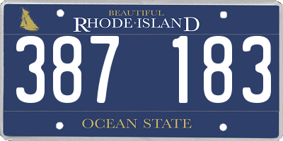 RI license plate 387183