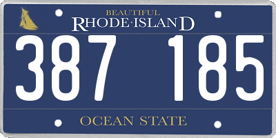 RI license plate 387185
