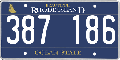 RI license plate 387186