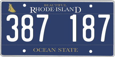 RI license plate 387187