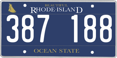 RI license plate 387188