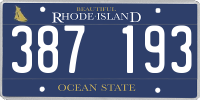 RI license plate 387193