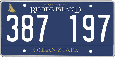 RI license plate 387197