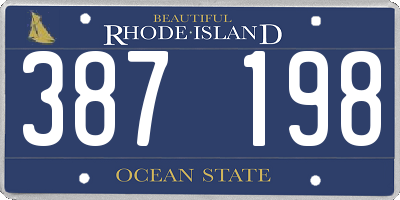 RI license plate 387198