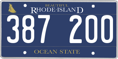 RI license plate 387200