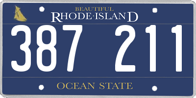 RI license plate 387211