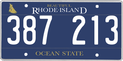 RI license plate 387213