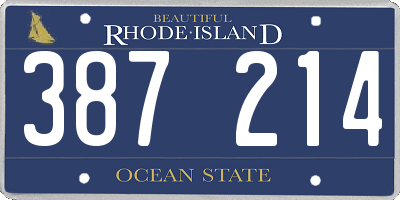 RI license plate 387214