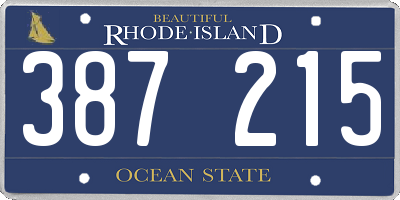 RI license plate 387215