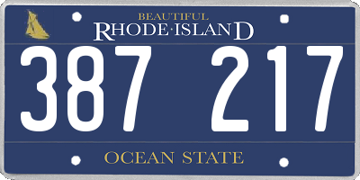 RI license plate 387217