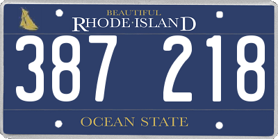 RI license plate 387218