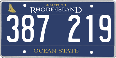 RI license plate 387219