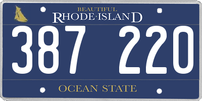 RI license plate 387220