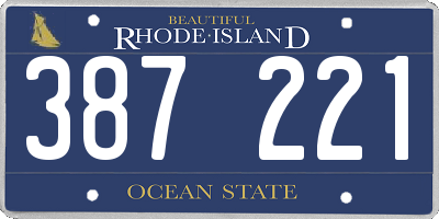 RI license plate 387221