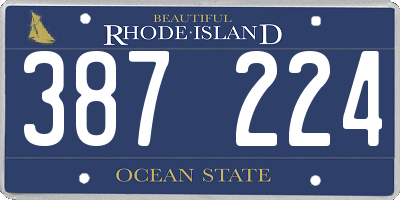 RI license plate 387224