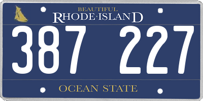 RI license plate 387227