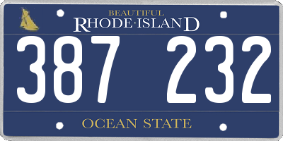 RI license plate 387232