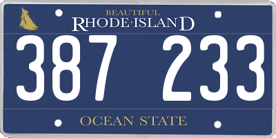 RI license plate 387233