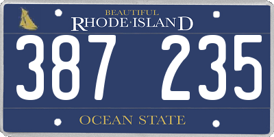 RI license plate 387235