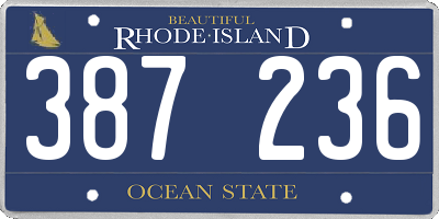 RI license plate 387236