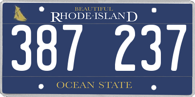 RI license plate 387237