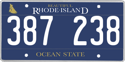 RI license plate 387238