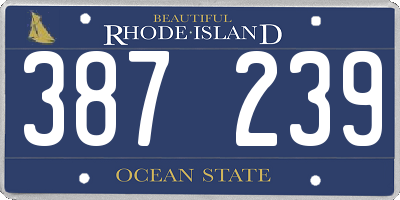 RI license plate 387239