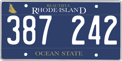 RI license plate 387242