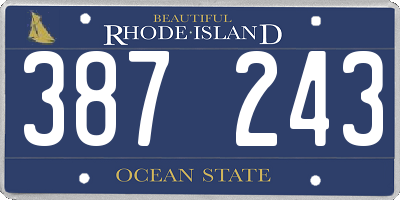RI license plate 387243