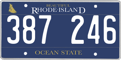 RI license plate 387246