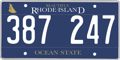 RI license plate 387247