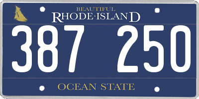 RI license plate 387250