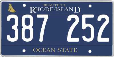 RI license plate 387252