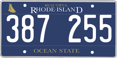 RI license plate 387255