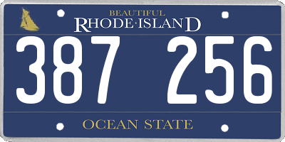 RI license plate 387256
