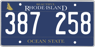RI license plate 387258