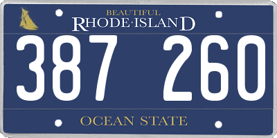 RI license plate 387260