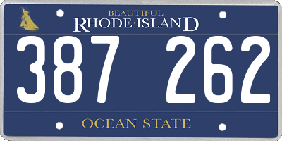 RI license plate 387262