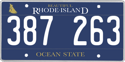 RI license plate 387263