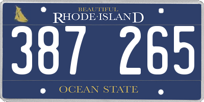 RI license plate 387265