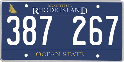 RI license plate 387267