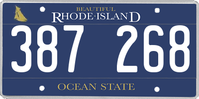 RI license plate 387268