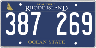 RI license plate 387269