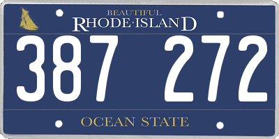 RI license plate 387272