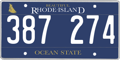 RI license plate 387274