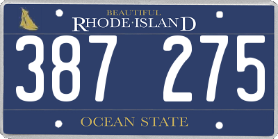 RI license plate 387275