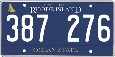 RI license plate 387276