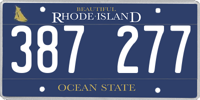 RI license plate 387277