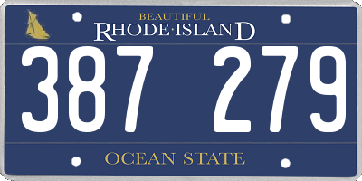 RI license plate 387279