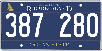 RI license plate 387280